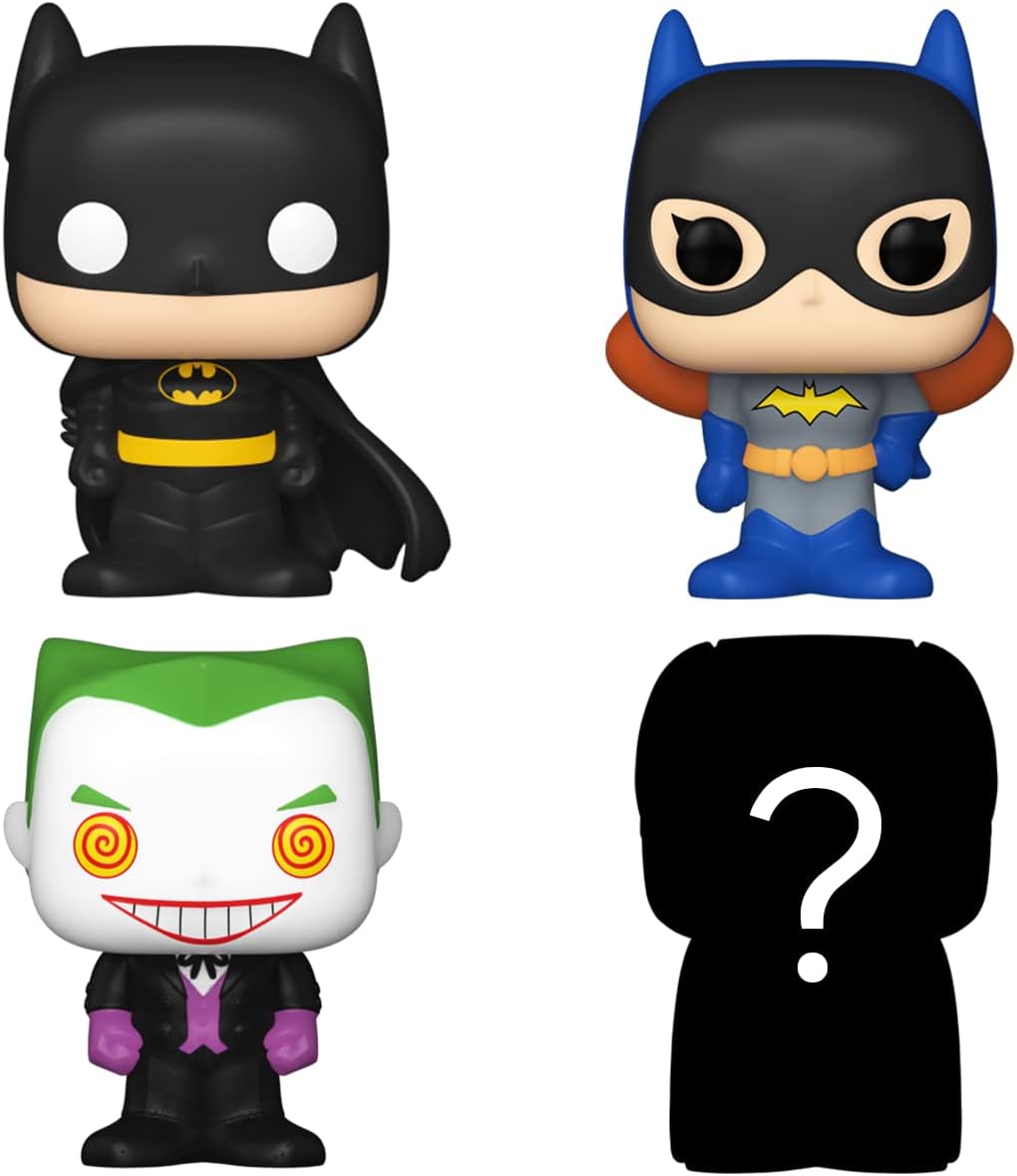 Funko Bitty POP! | DC Batman | The Joker, Batgirl, Batman, Mystery | 4 Pack