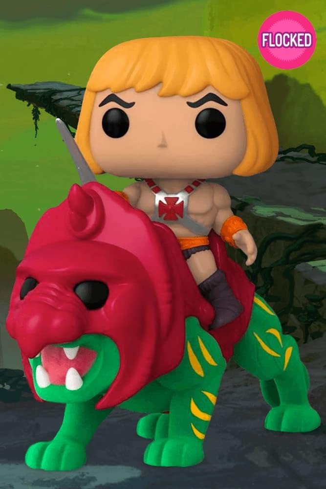 Funko Pop! Rides Masters of the Universe: He-Man on Battle Cat #84 (Flocked Special Edition) - Slight Box Damage