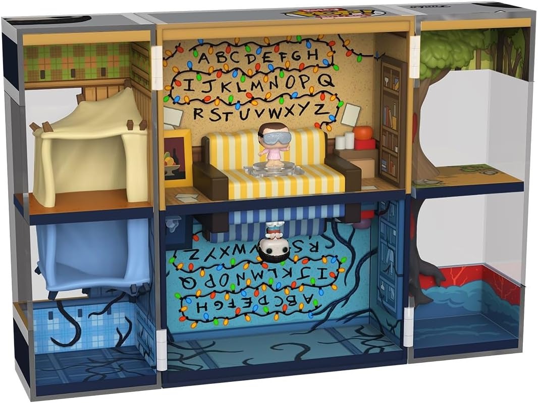 Damaged Box | BYERS HOUSE PLAYSET & 2 FIGURES | Display Case with Interior Scene & Storage | Funko Bitty POP! Boxes