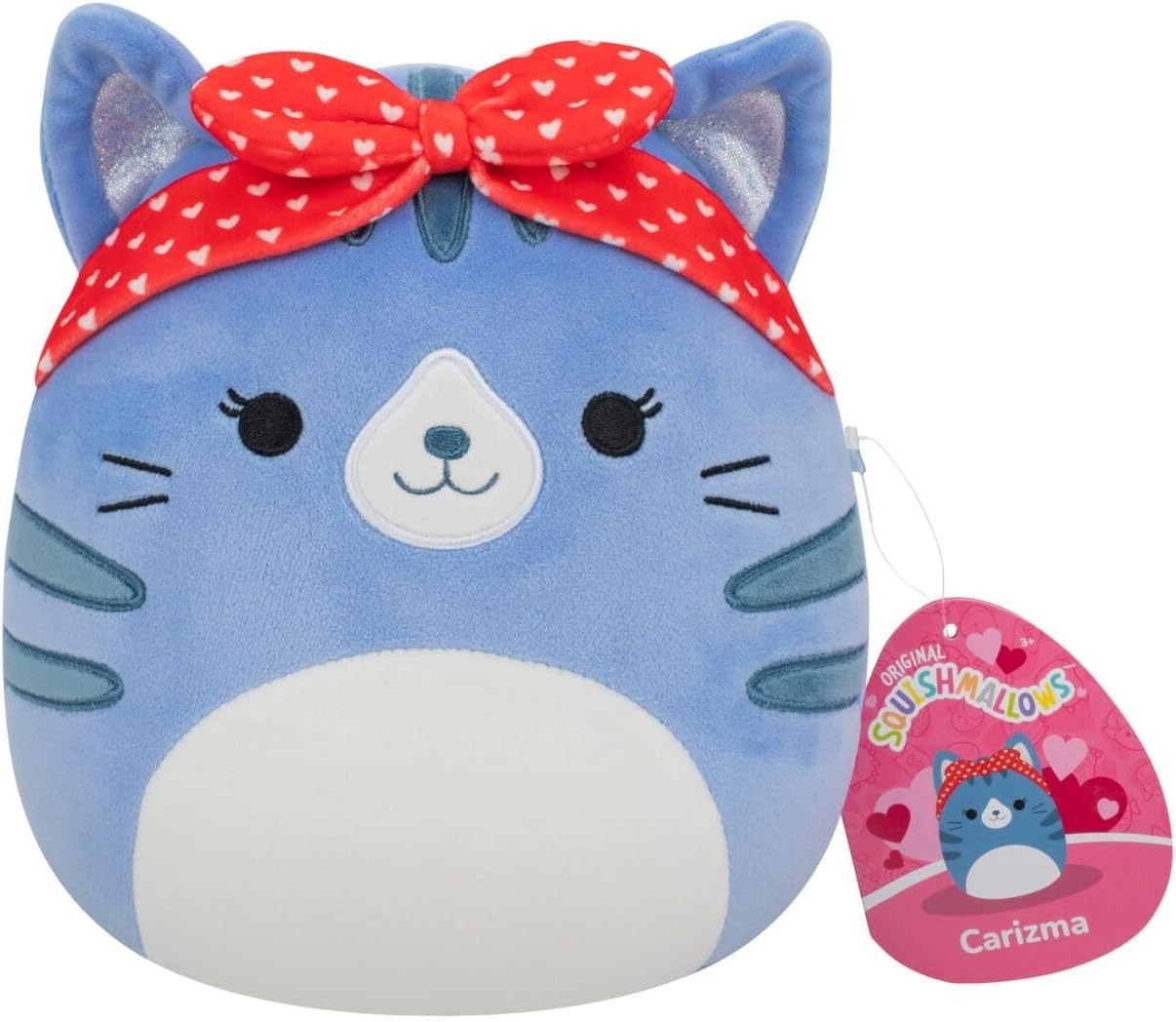 CARIZMA (HEART HEADBAND) | Blue Tabby Cat | Squishmallows 7.5" Plush Valentine 26