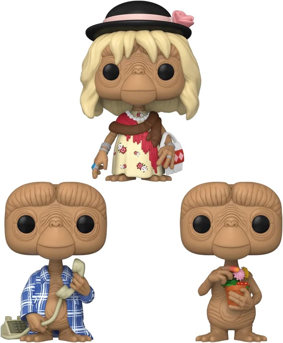 Funko Movies | E.T. 40th Anniversary | ET in Disguise / in Robe / with Flowers 3 Pack