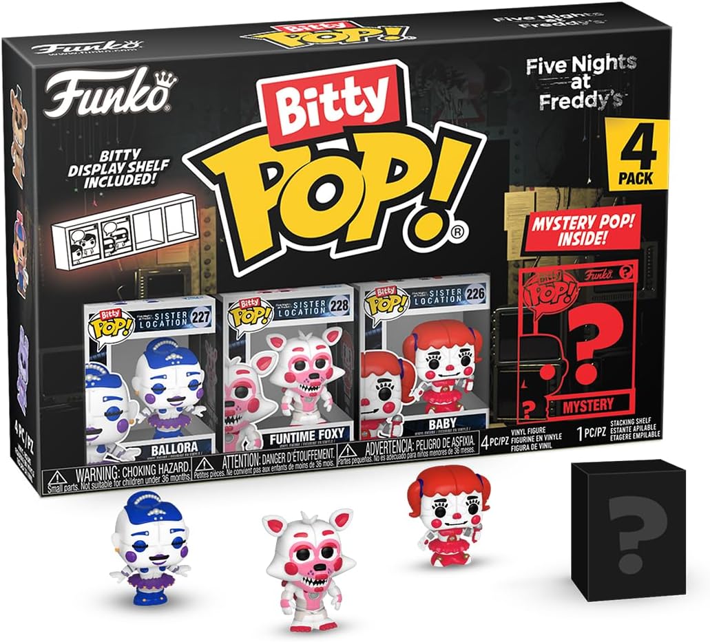 Funko Bitty POP! | Five Nights at Freddy's | Ballora, Funtime Foxy, Baby, Mystery | 4 Pack