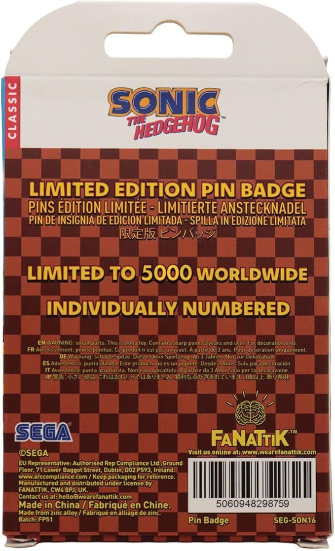 Fanattik Sonic the Hedgehog Limited Edition DR. EGGMAN Egg Mobile Pin Badge