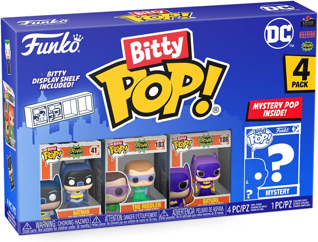 Funko Bitty POP! | DC Batman | Batman, The Riddler, Batgirl, Mystery | 4 Pack