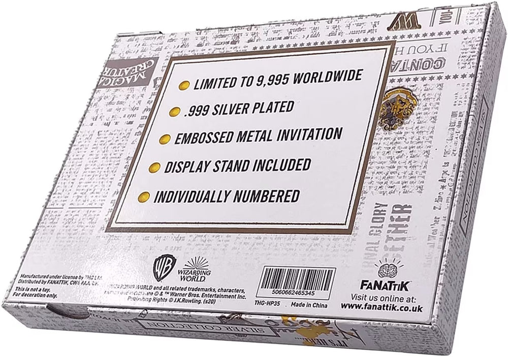 Harry Potter | Silver Plated | Yule Ball Invitation Ticket | Limited Edition