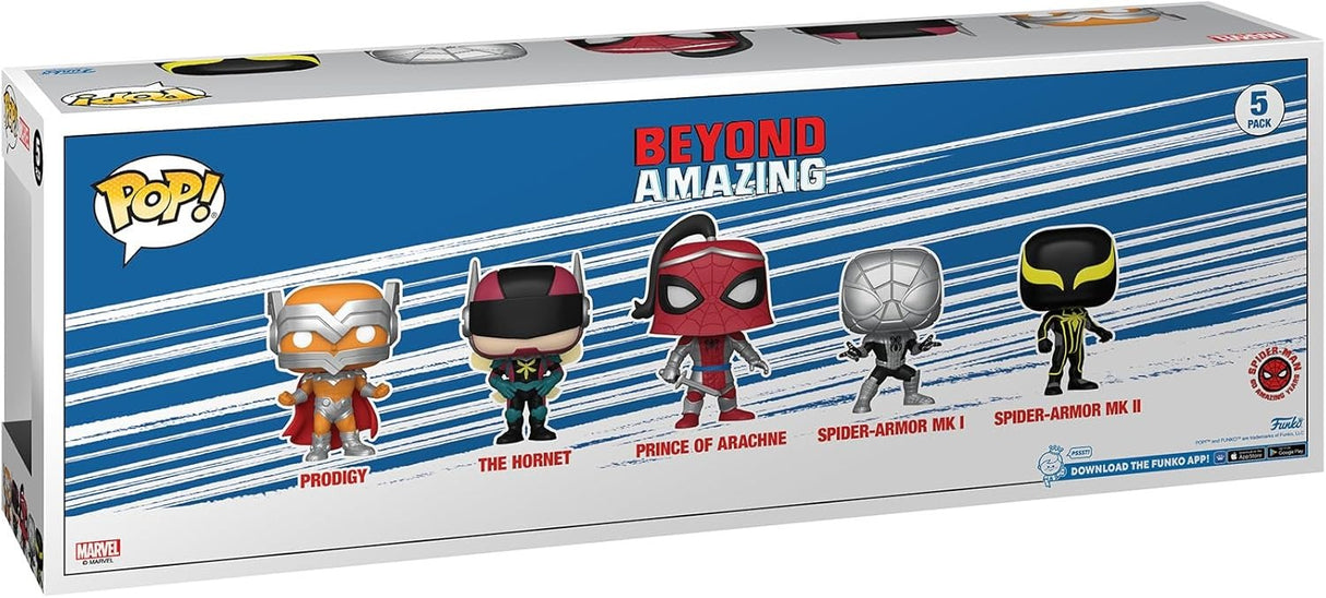 PRODIGY / THE HORNET / PRINCE OF ARACHNE / SPIDER-ARMOR MK 1 & 2 | Spider-Man Year of the Spider | Funko Pop Marvel  | 5 Pack
