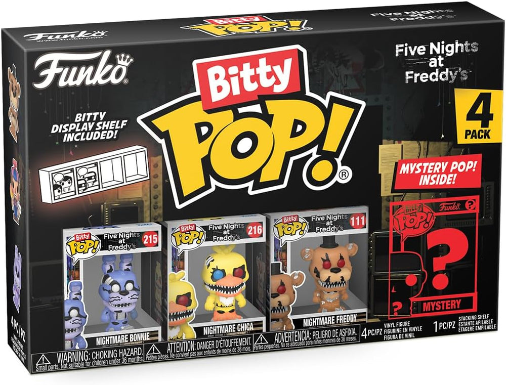 Funko Bitty POP! | Five Nights at Freddy's | Nightmare Bonnie, Nightmare Chica, Nightmare Freddy, Mystery | 4 Pack
