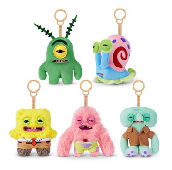 SET OF 5 | Spongebob Squarepants | Fuggler 5" Keyring Bag Charms