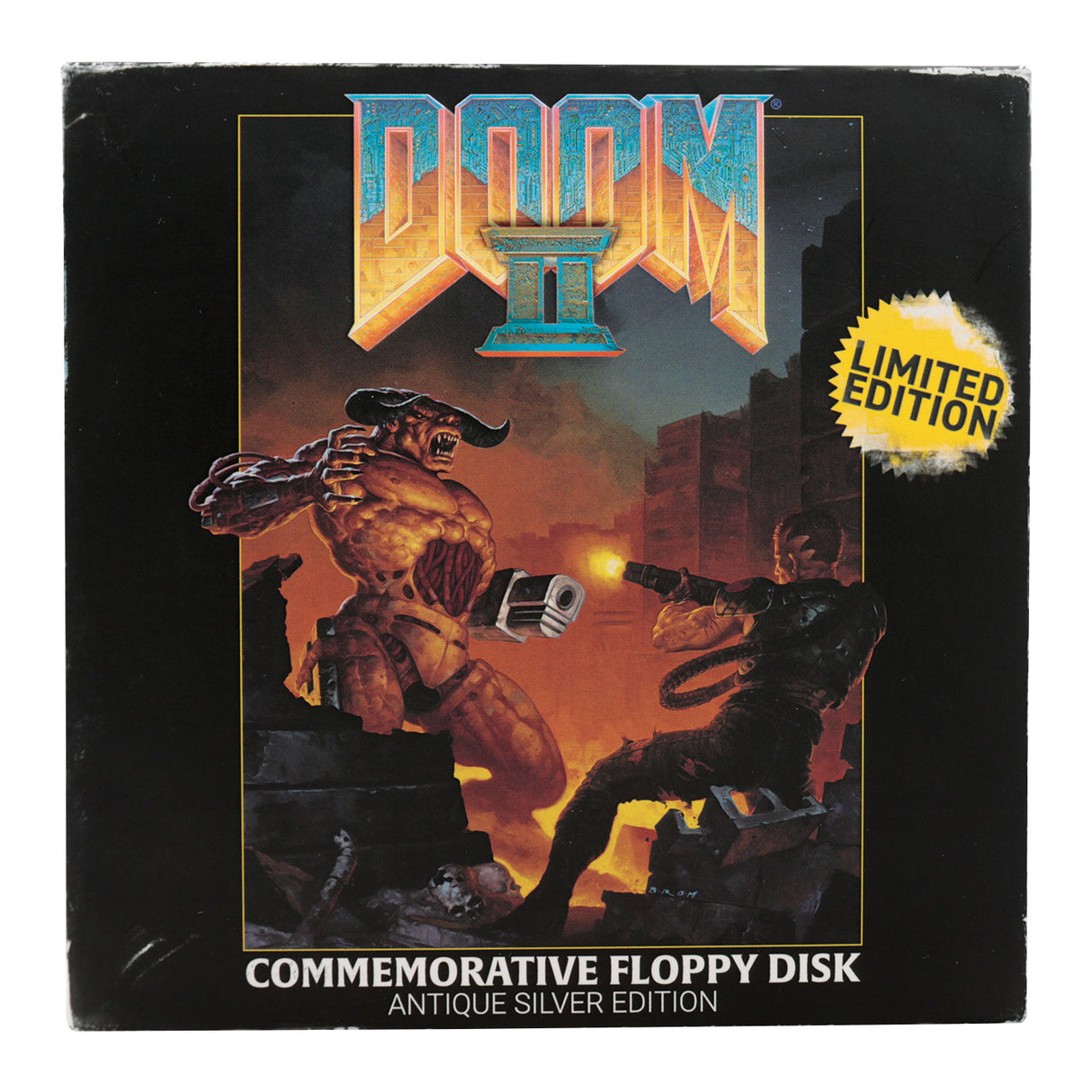 Fanattik DOOM II Limited Edition Commemorative FLOPPY DISK Metal Replica Antique Silver
