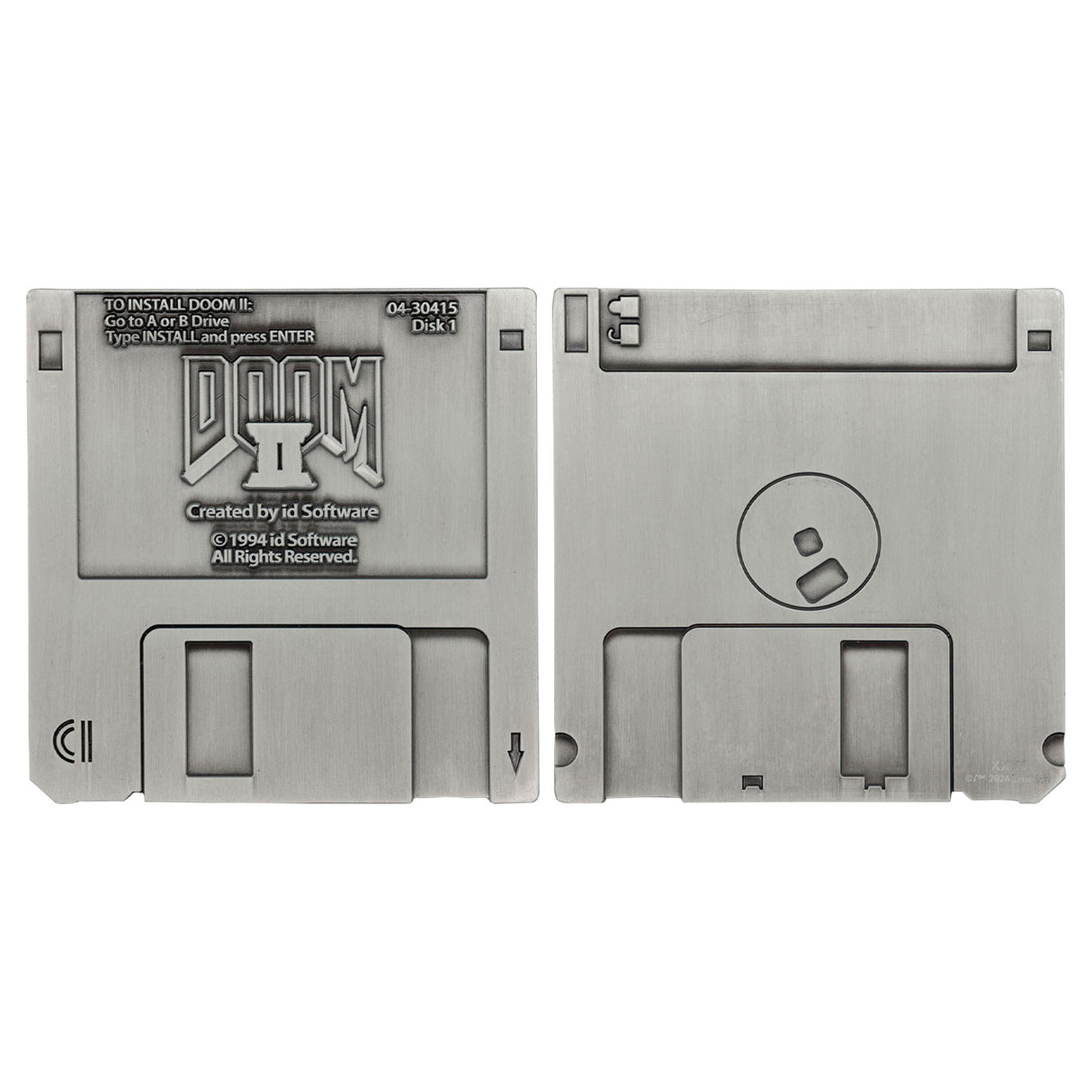 Fanattik DOOM II Limited Edition Commemorative FLOPPY DISK Metal Replica Antique Silver