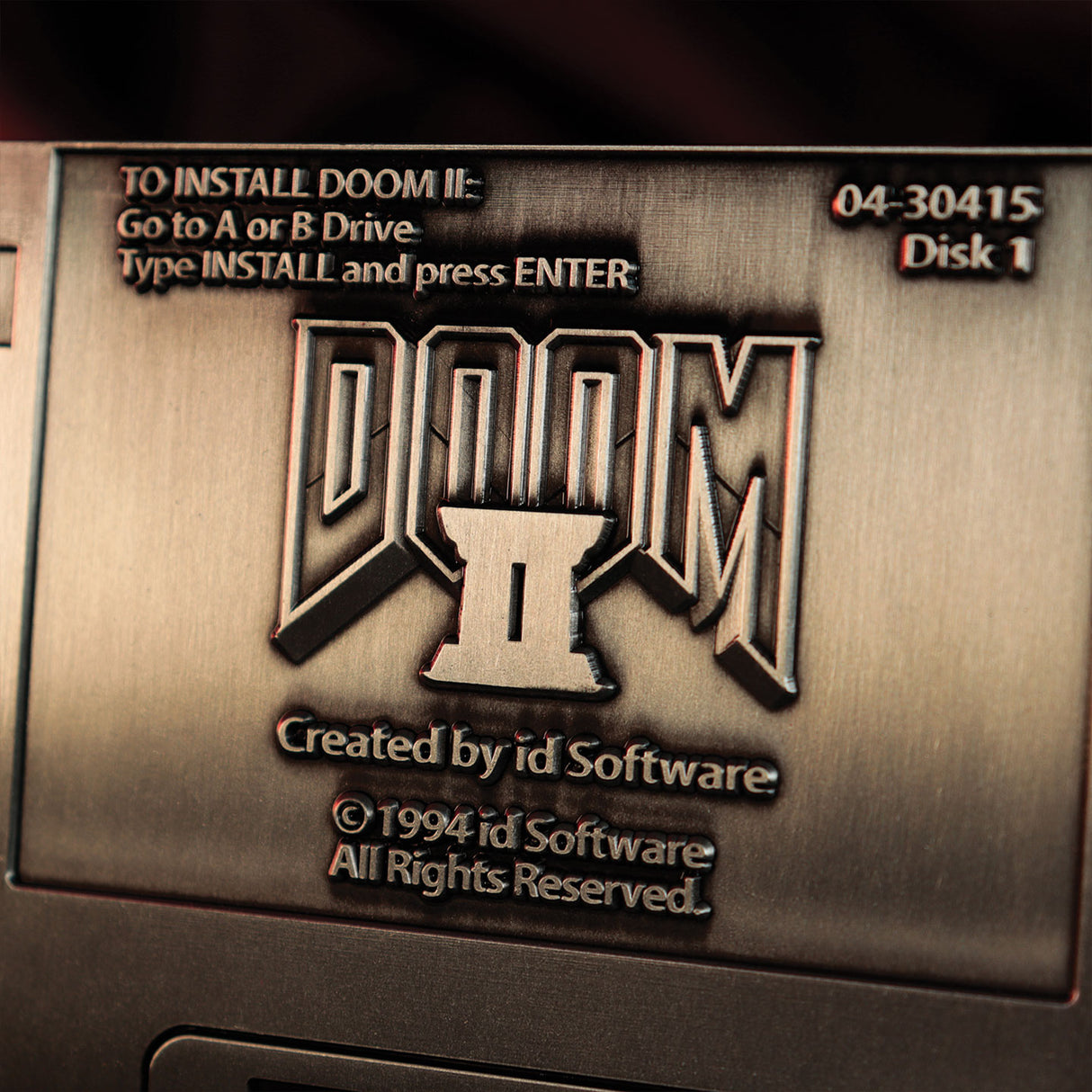 Fanattik DOOM II Limited Edition Commemorative FLOPPY DISK Metal Replica Antique Silver