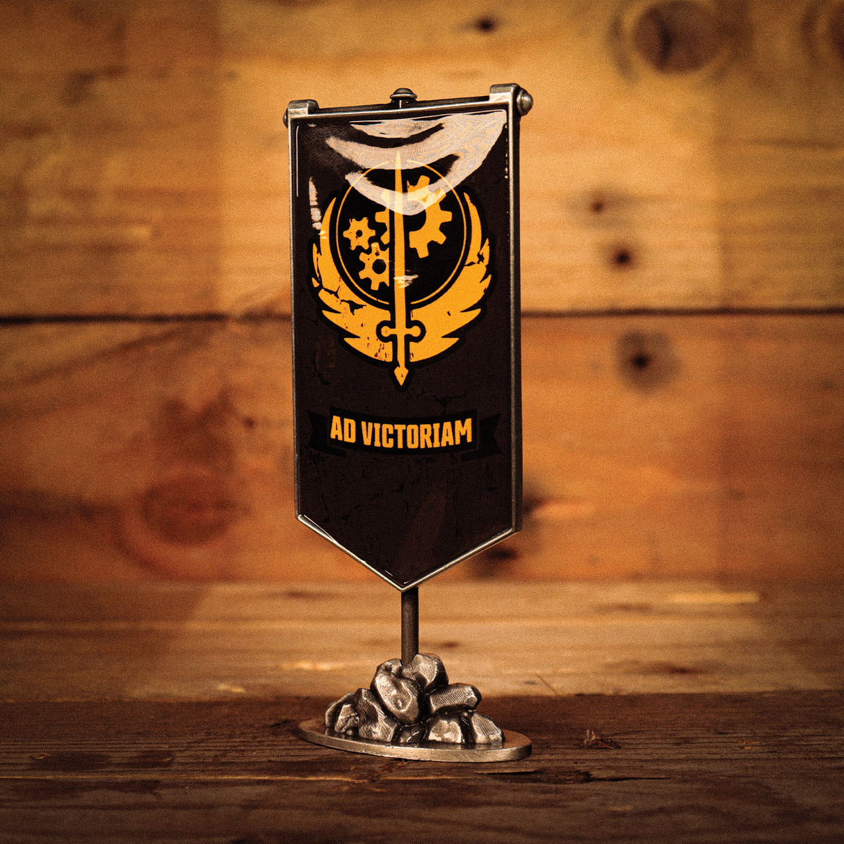 Fanattik Fallout Limited Edition BROTHERHOOD OF STEEL Metal Desktop Banner