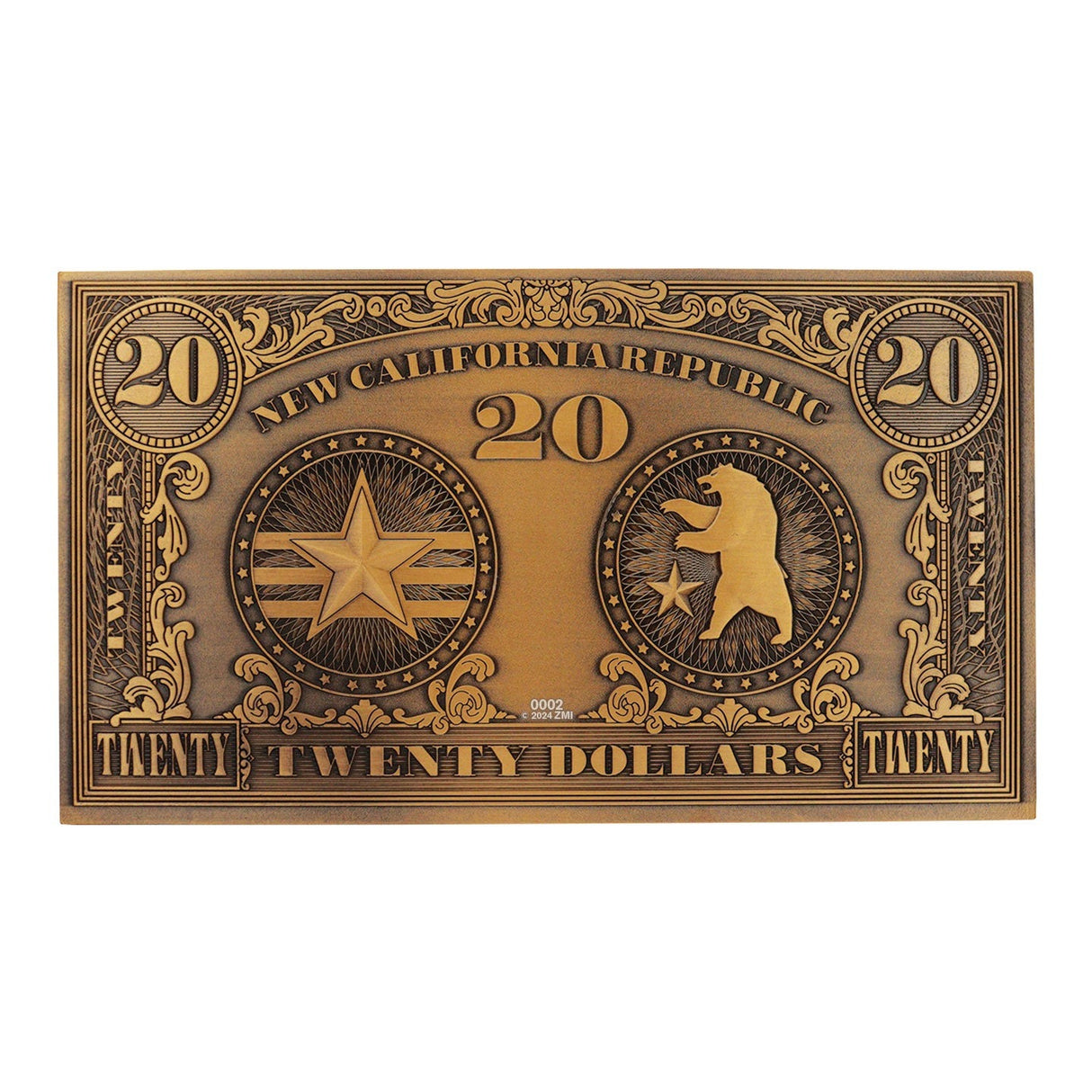 REPLICA NCR $20 BILL | Fallout New Vegas | Antique Gold Plated | Limited Edition