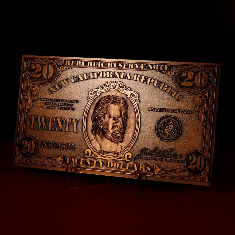 REPLICA NCR $20 BILL | Fallout New Vegas | Antique Gold Plated | Limited Edition