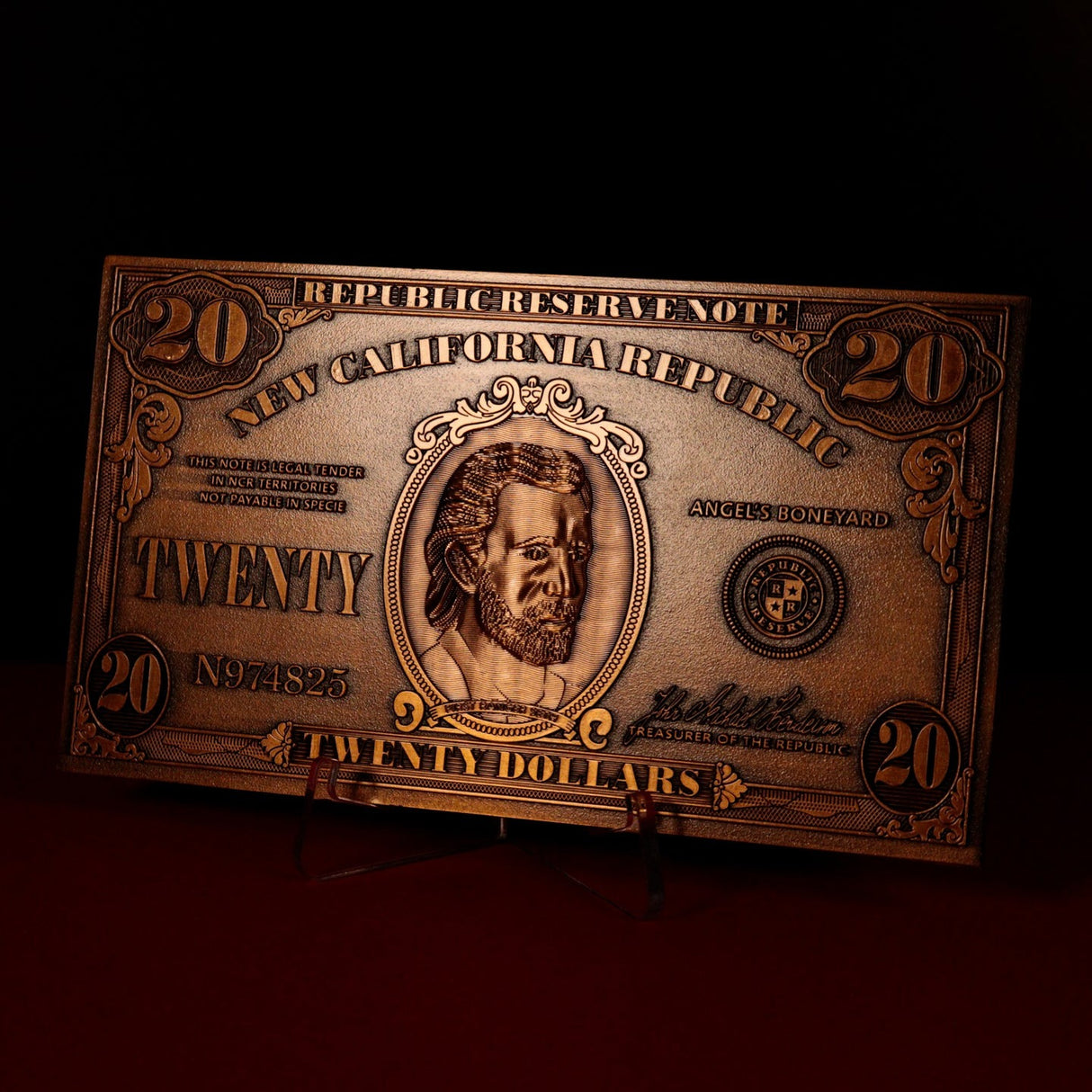 REPLICA NCR $20 BILL | Fallout New Vegas | Antique Gold Plated | Limited Edition