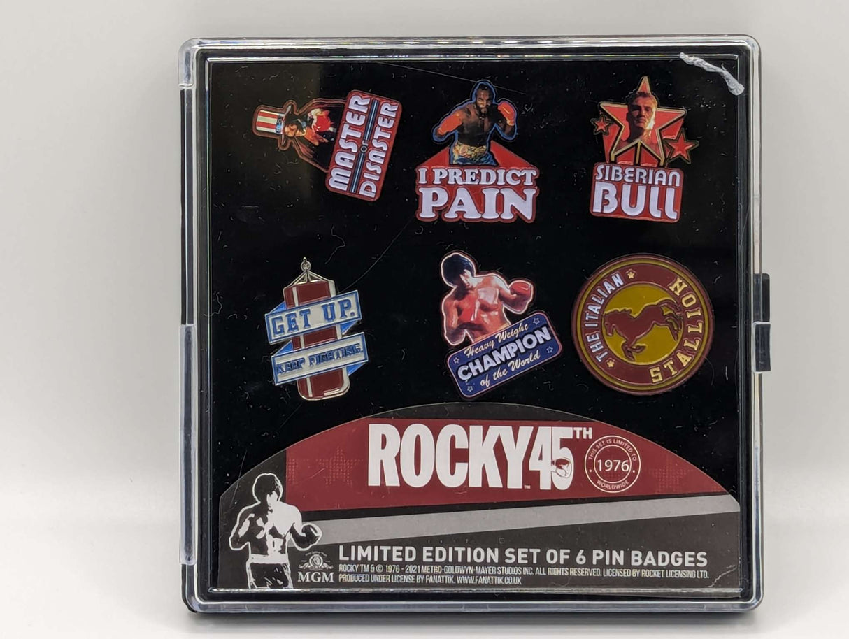 Damaged Case | Rocky 45th Limited Edition | Set of 6 Pin Badge Set