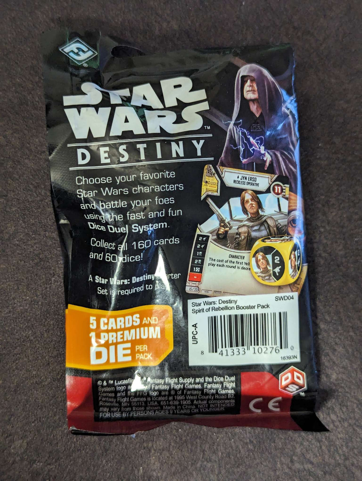 Star Wars Destiny | Spirit of Rebellion | Mystery Blind Bag | 5 Cards and 1 Premium Dice Booster Pack