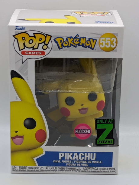 Funko Pop Games | Pokemon | Pikachu (Waving) | Flocked #553