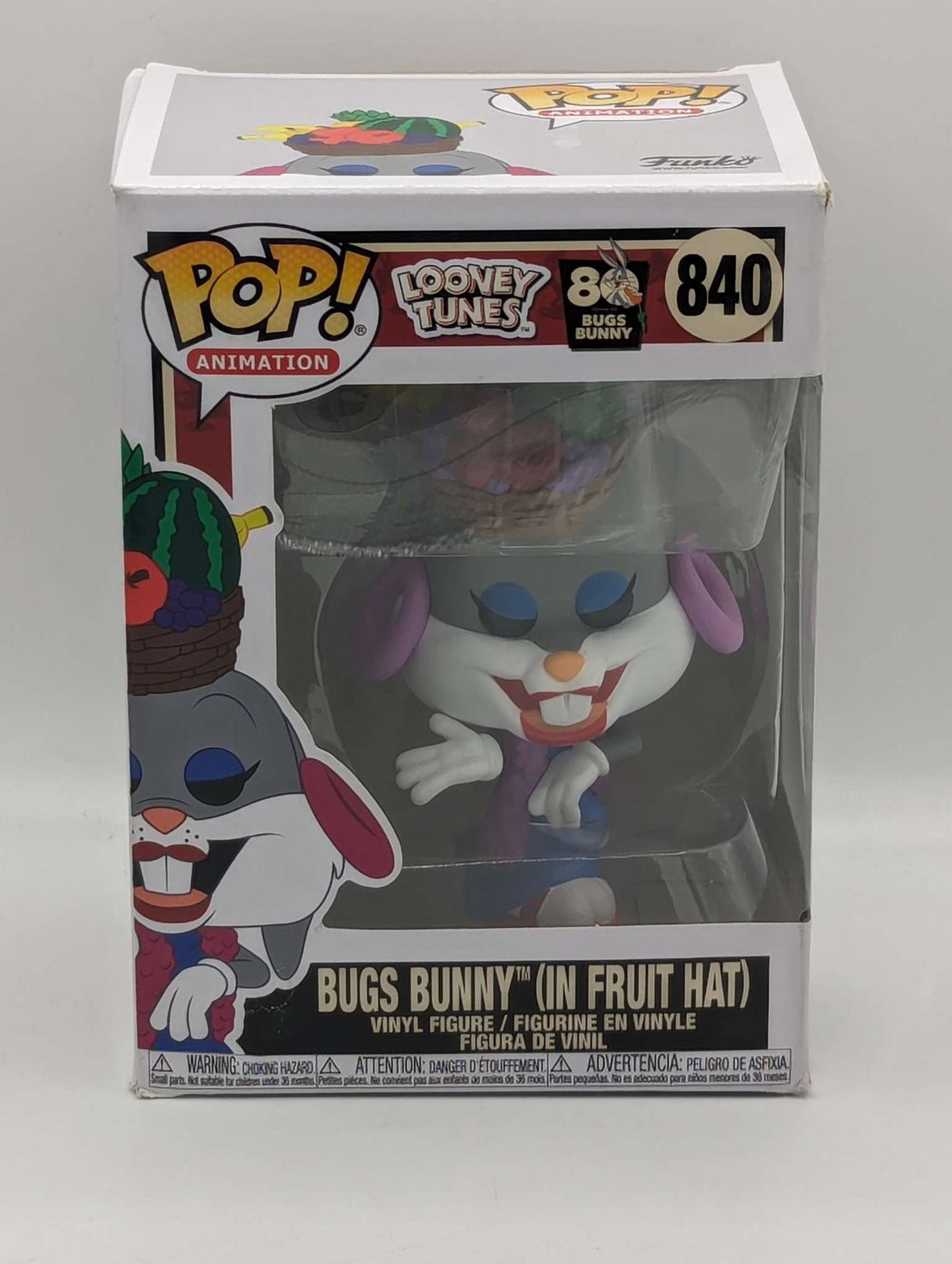 Damaged Box | Funko Pop Animation | Looney Tunes | Bugs Bunny (In Fruit Hat) #840