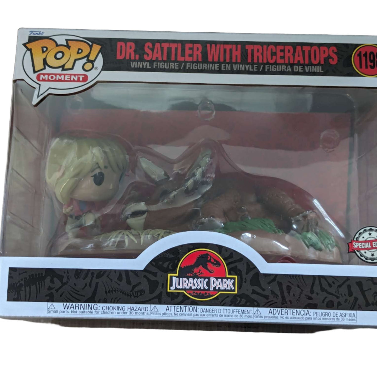 Damaged Box Funko Pop Moment Jurassic Park Dr Sattler With Tric Uk