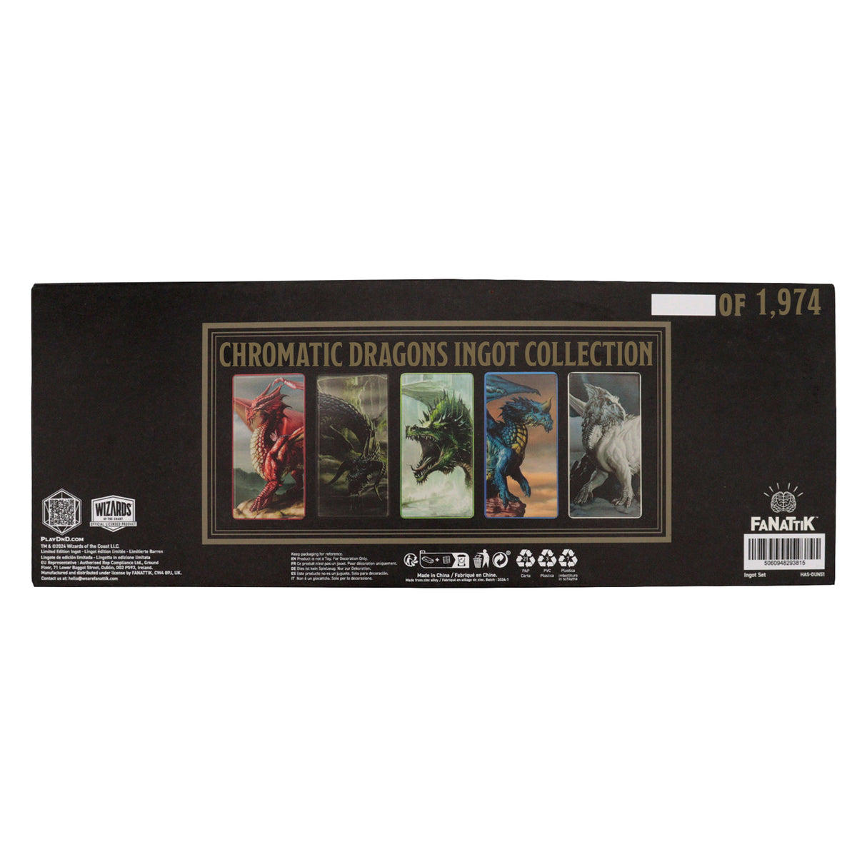 Dungeons & Dragons 50th Anniversary CHROMATIC DRAGONS Limited Edition Coloured Ingot Set