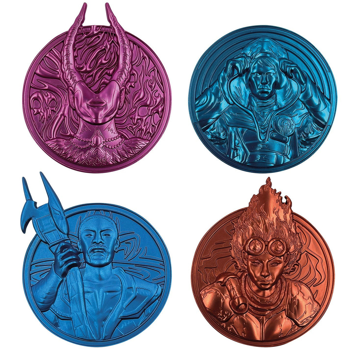 Magic the Gathering | PLANESWALKERS | Set of 4 Medallions | Collectible Limited Edition