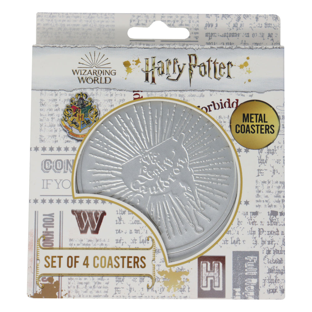 HARRY POTTER | Set of 4 Embossed Metal Coasters