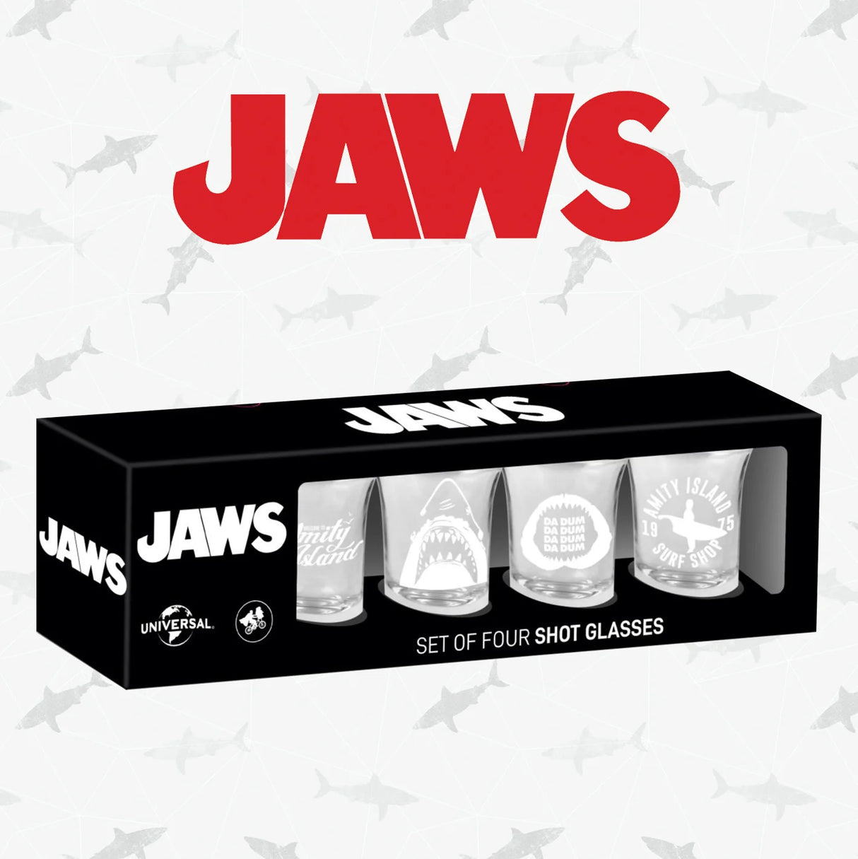Jaws | Premium Set of 4 Shot Glasses