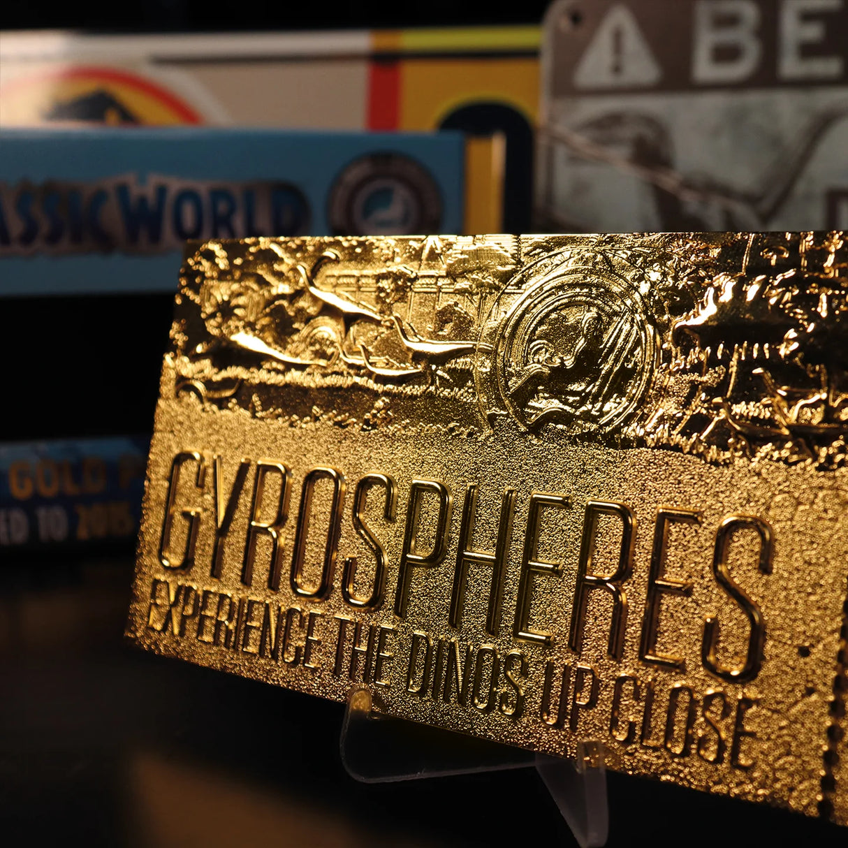 Jurassic World | Gyrosphere Attraction Ticket | 24k Gold Plated | Limited Edition