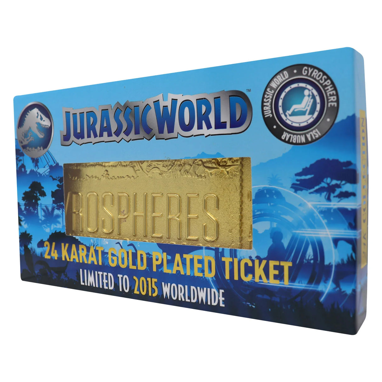 Jurassic World | Gyrosphere Attraction Ticket | 24k Gold Plated | Limited Edition