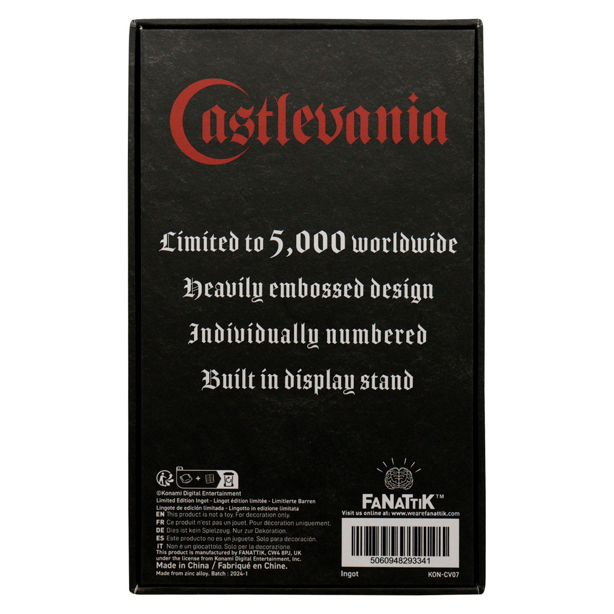 Castlevania Limited Edition ALUCARD Shield Collectible Metal Ingot