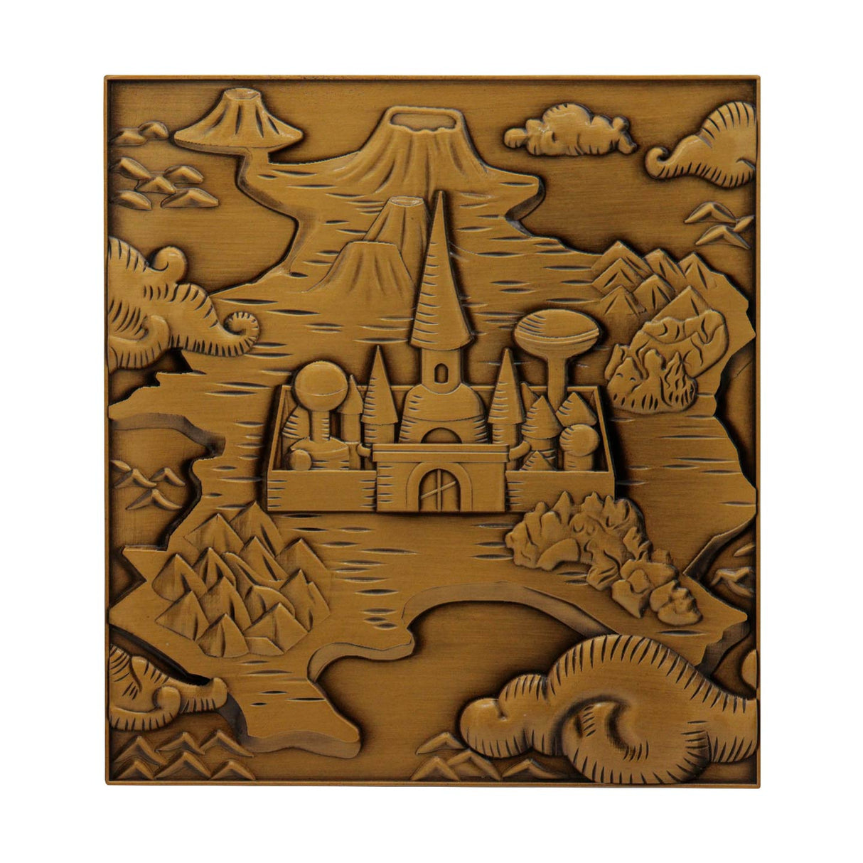 Yu-Gi-Oh! DUELIST KINGDOM Limited Edition Antique Gold Plated Collectible Metal Map
