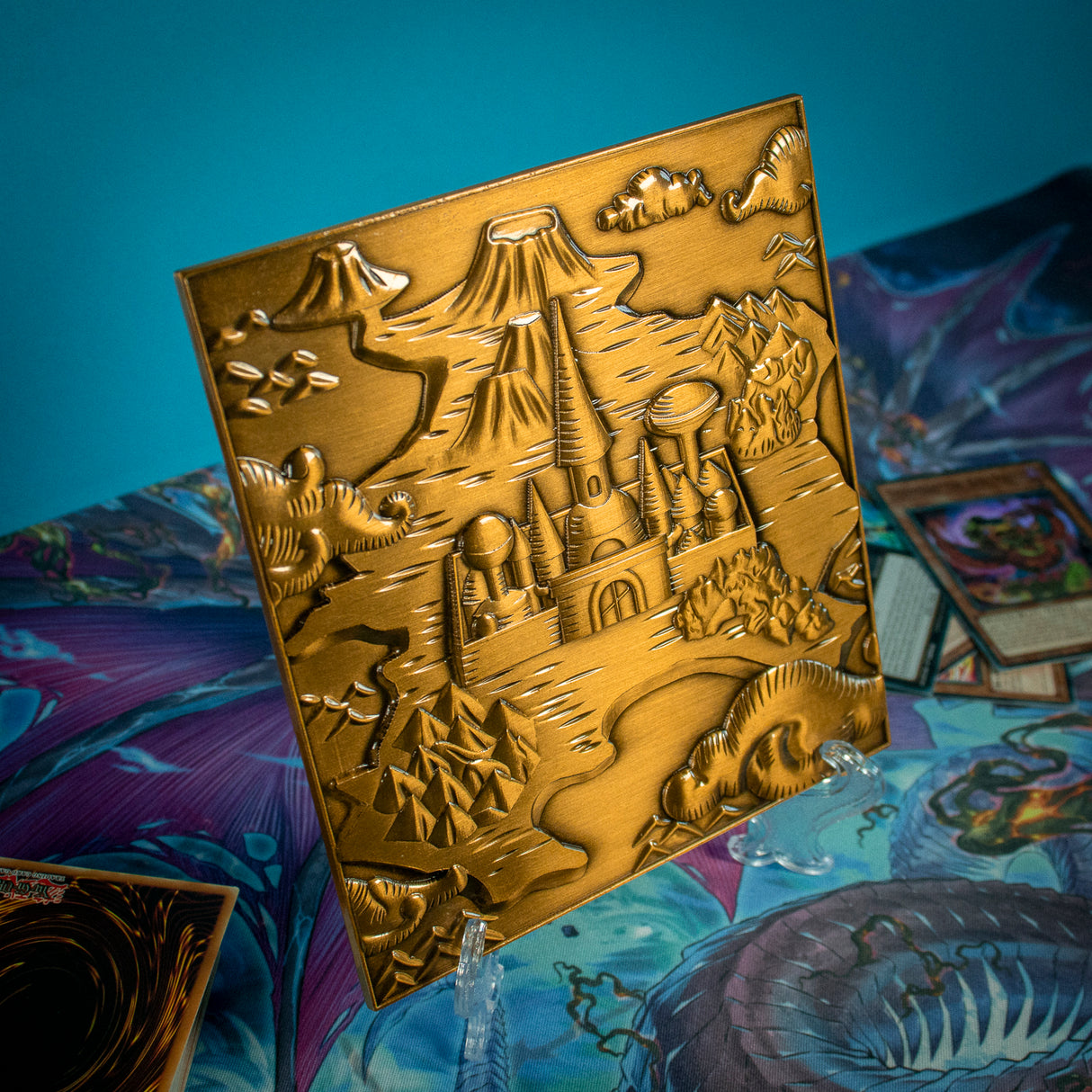 Yu-Gi-Oh! DUELIST KINGDOM Limited Edition Antique Gold Plated Collectible Metal Map