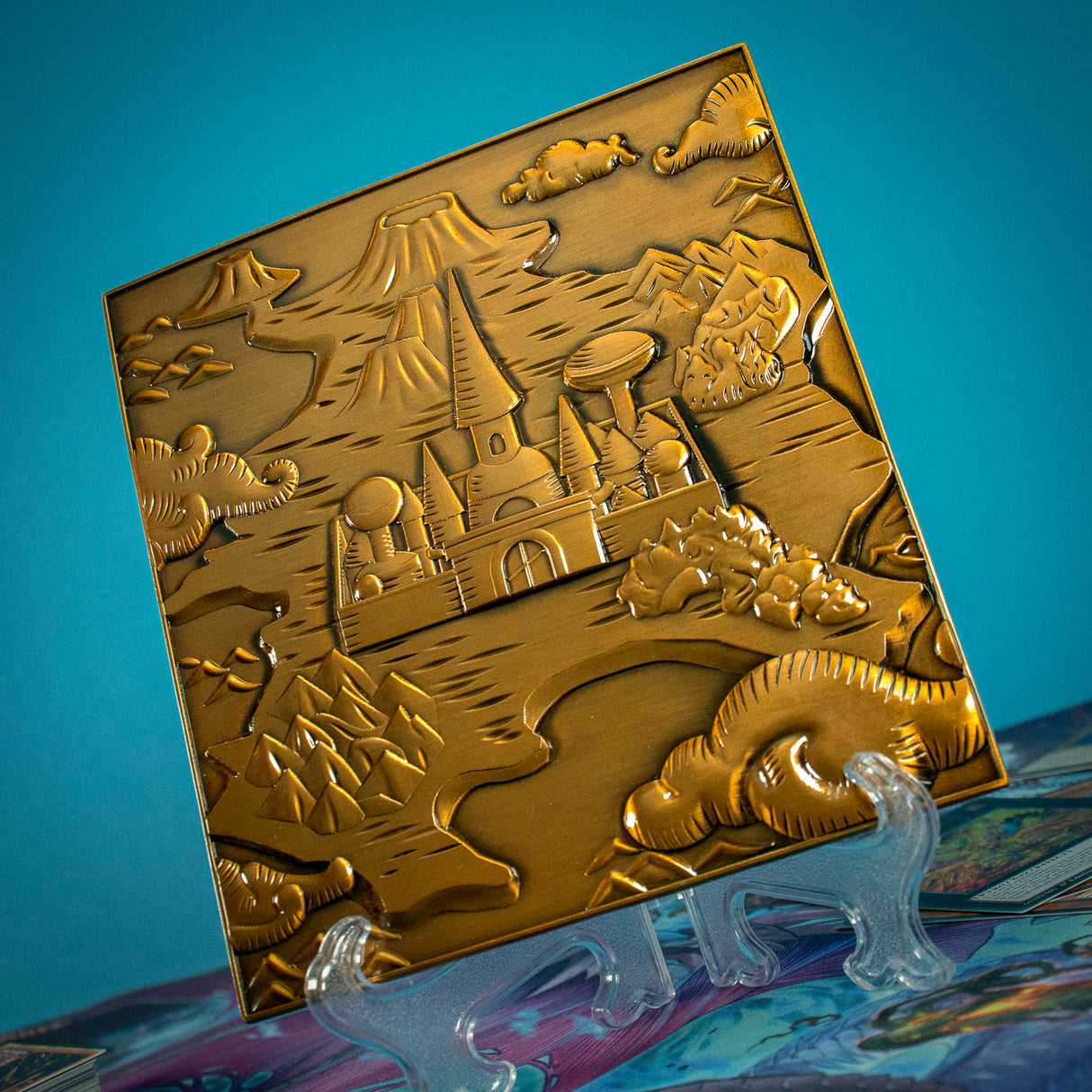 Yu-Gi-Oh! DUELIST KINGDOM Limited Edition Antique Gold Plated Collectible Metal Map