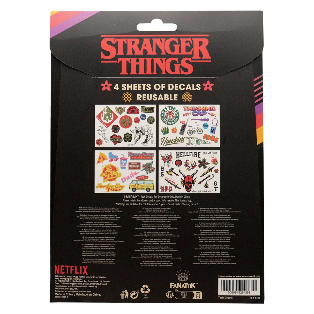 STRANGER THINGS |  Gadget Tech Decals | 4 Sheets