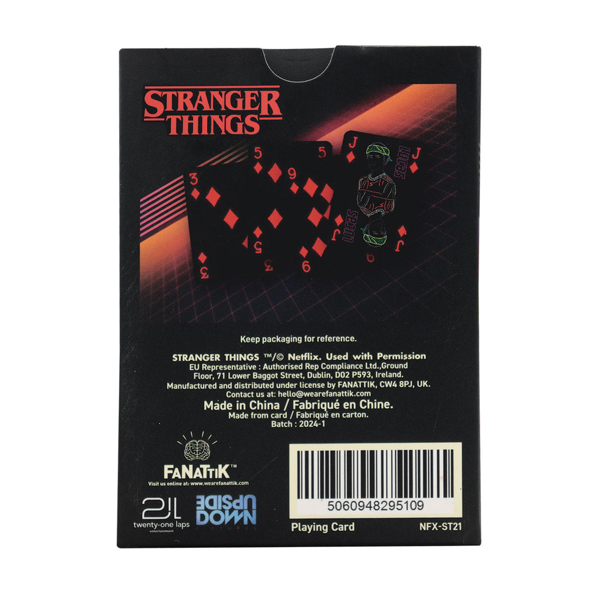 Fanattik Stranger Things NEON Retro Playing Cards Deck