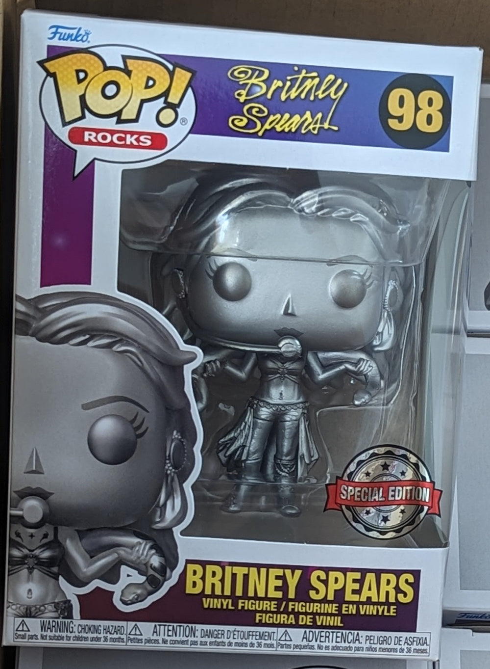 Funko Pop Rocks | Britney Spears | I'm A Slave 4 U #98 | Metallic Platinum 5,000 pc