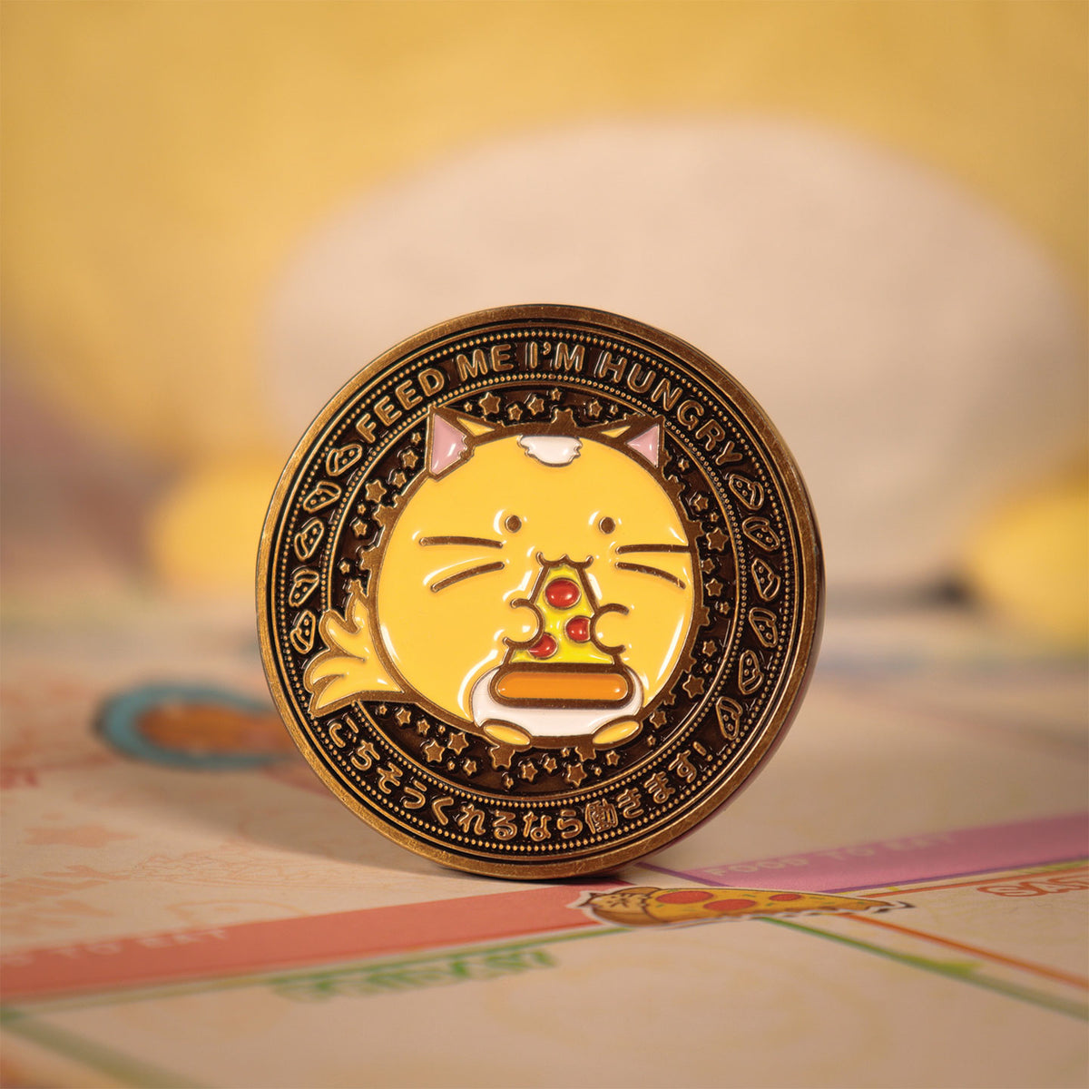 Fanattik Fuzzballs TIMMY THE CAT Feed Me I'm Hungry Limited Edition Enamel Coin