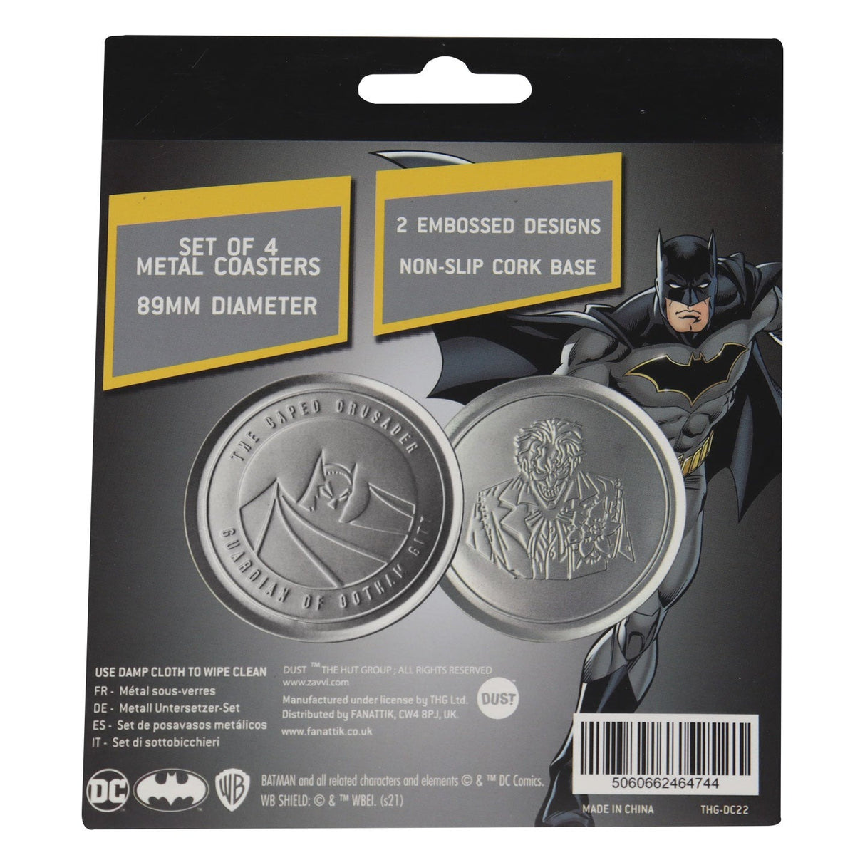 DC Batman | Set of 4 Embossed Metal Coasters