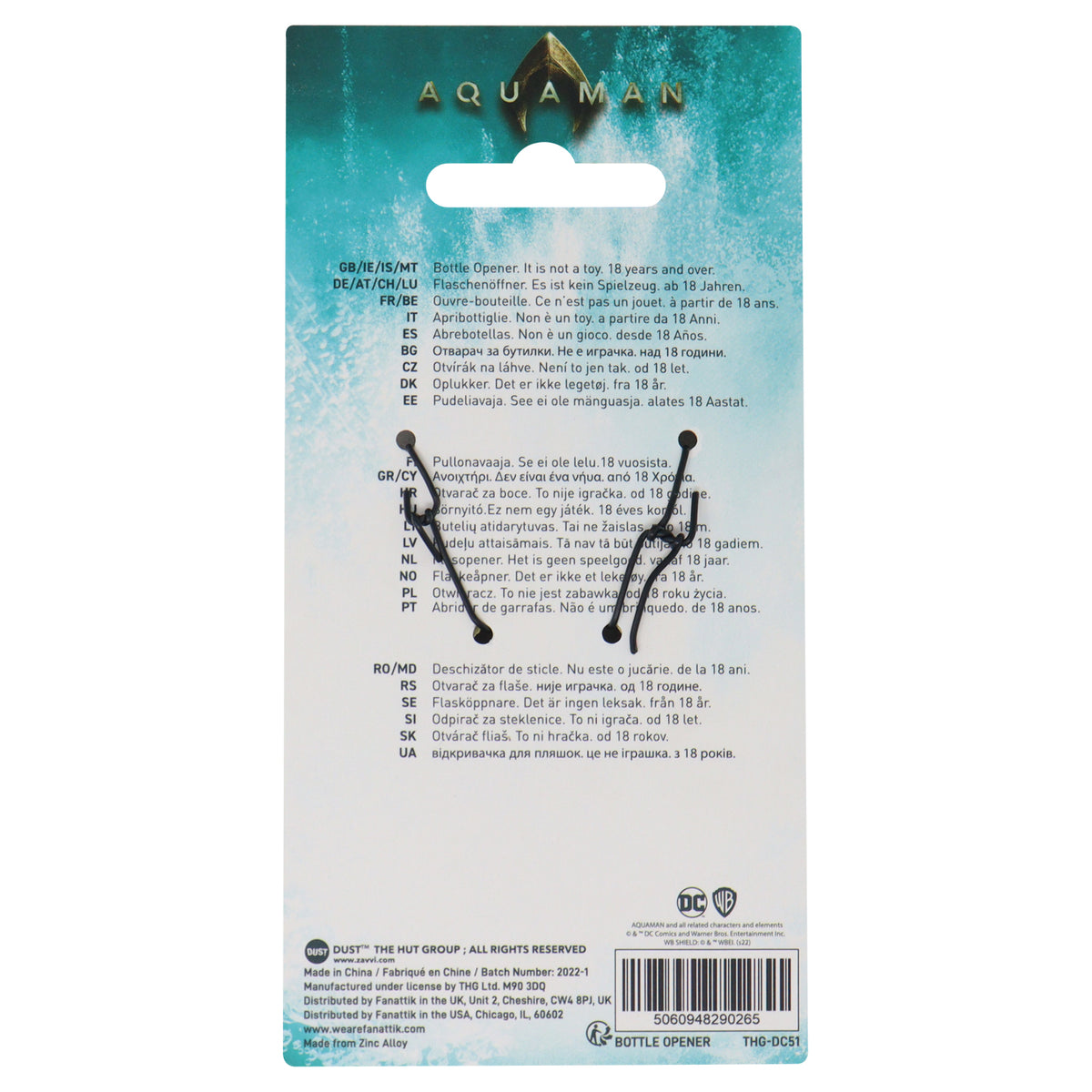 Fanattik DC: AQUAMAN Insignia Magnetic Metal Bottle Opener