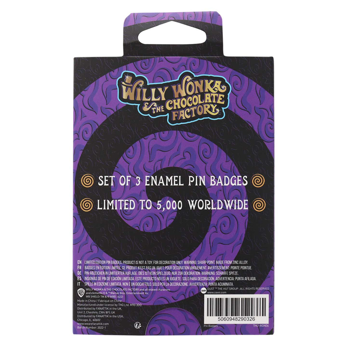 Willy Wonka and the Chocolate Factory | Triple Pin Badge Set | Limited Edition