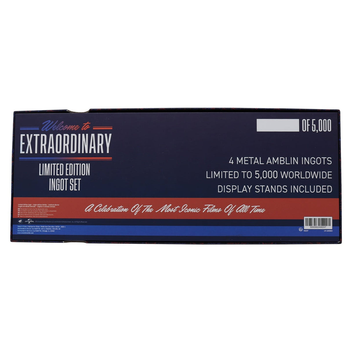 E.T. | BACK TO THE FUTURE | JURASSIC PARK | JAWS | Amblin 4 Piece Ingots |  Limited Edition