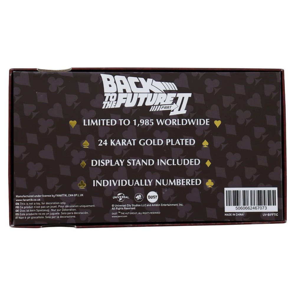 Back to the Future | Biff Tannen Museum Entrance Ticket | 24k Gold Plated | Limited Edition