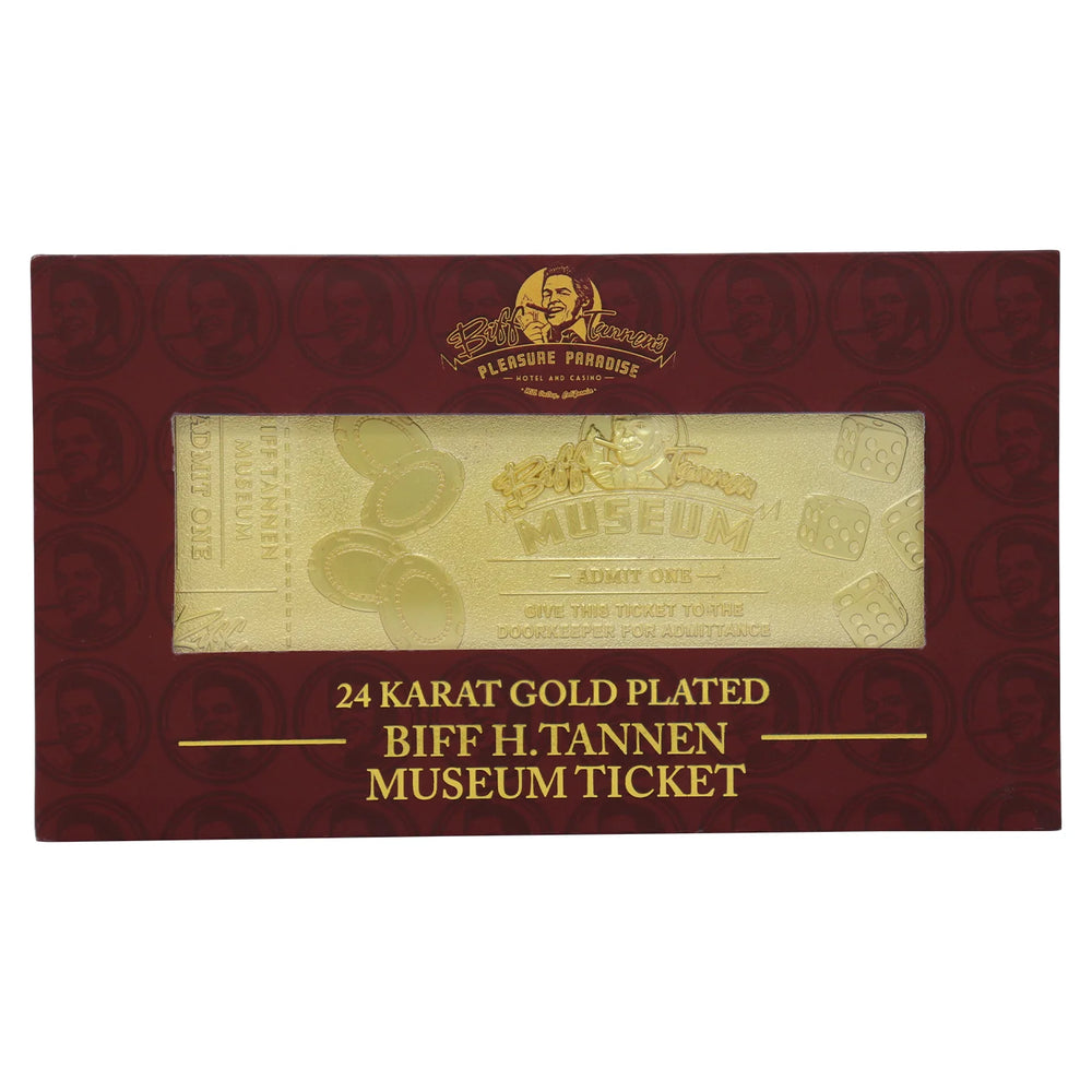 Back to the Future | Biff Tannen Museum Entrance Ticket | 24k Gold Plated | Limited Edition