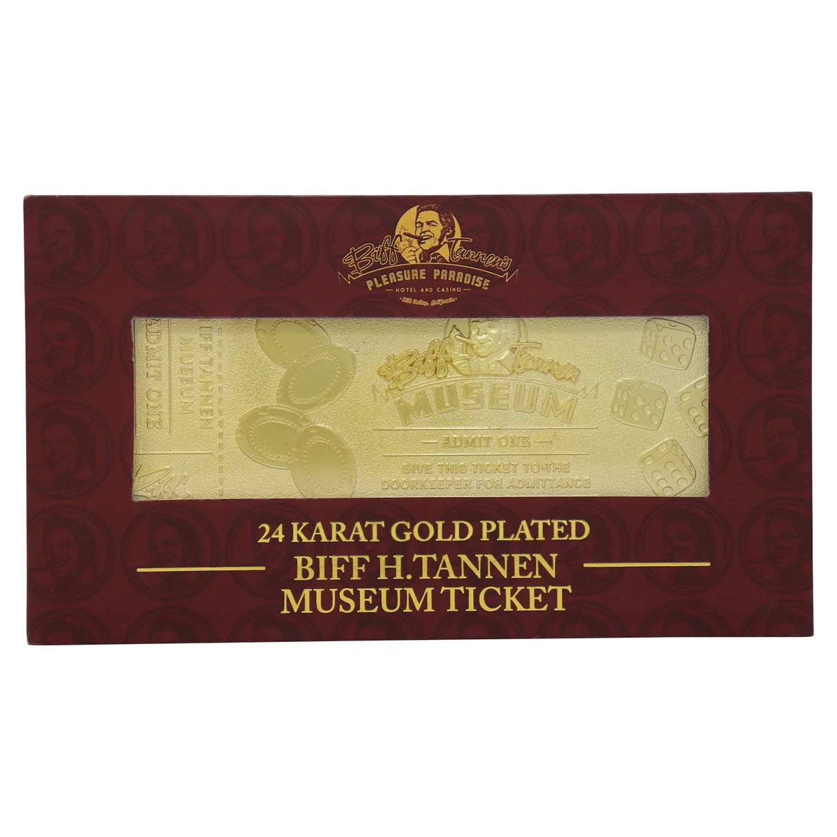 Back to the Future | Biff Tannen Museum Entrance Ticket | 24k Gold Plated | Limited Edition