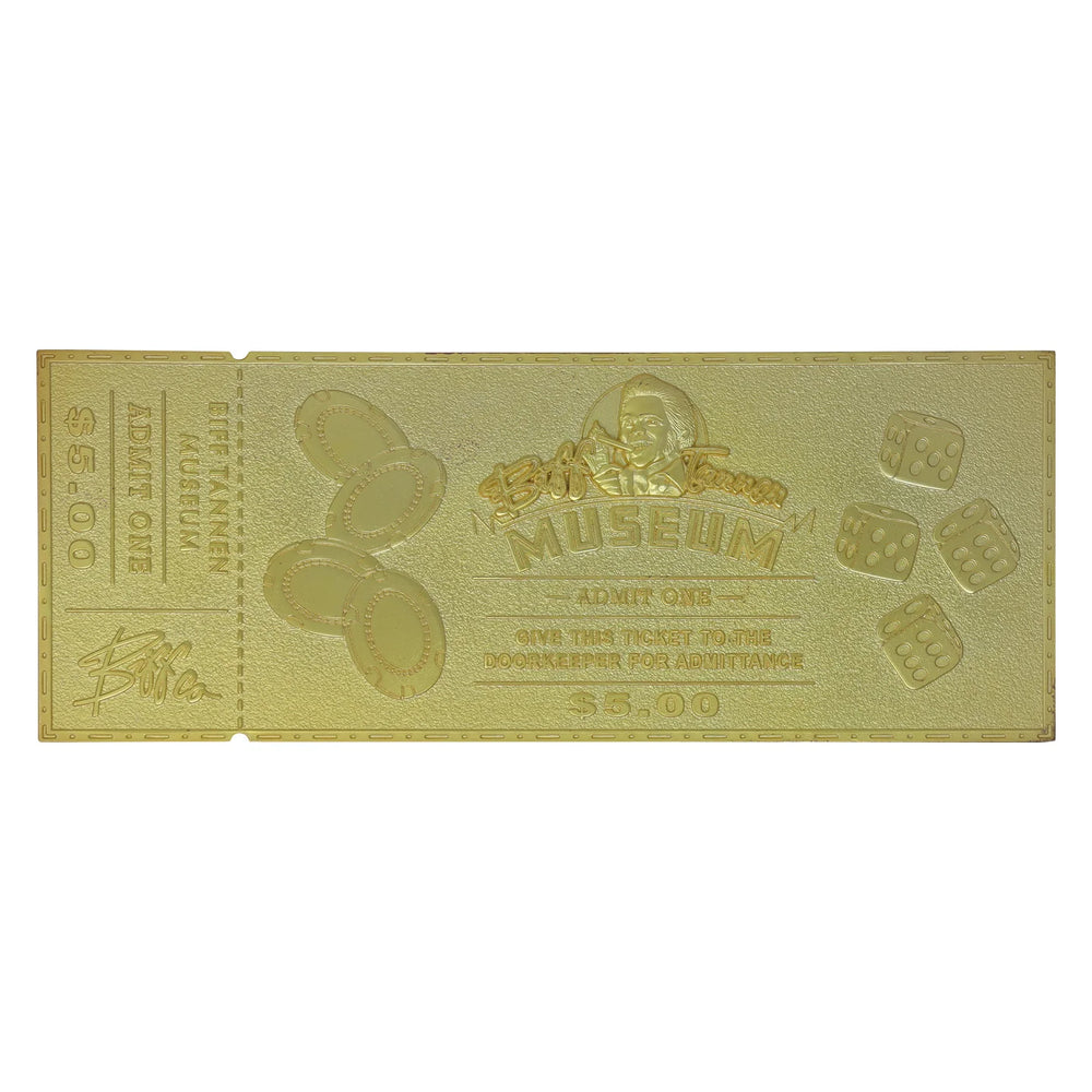 Back to the Future | Biff Tannen Museum Entrance Ticket | 24k Gold Plated | Limited Edition