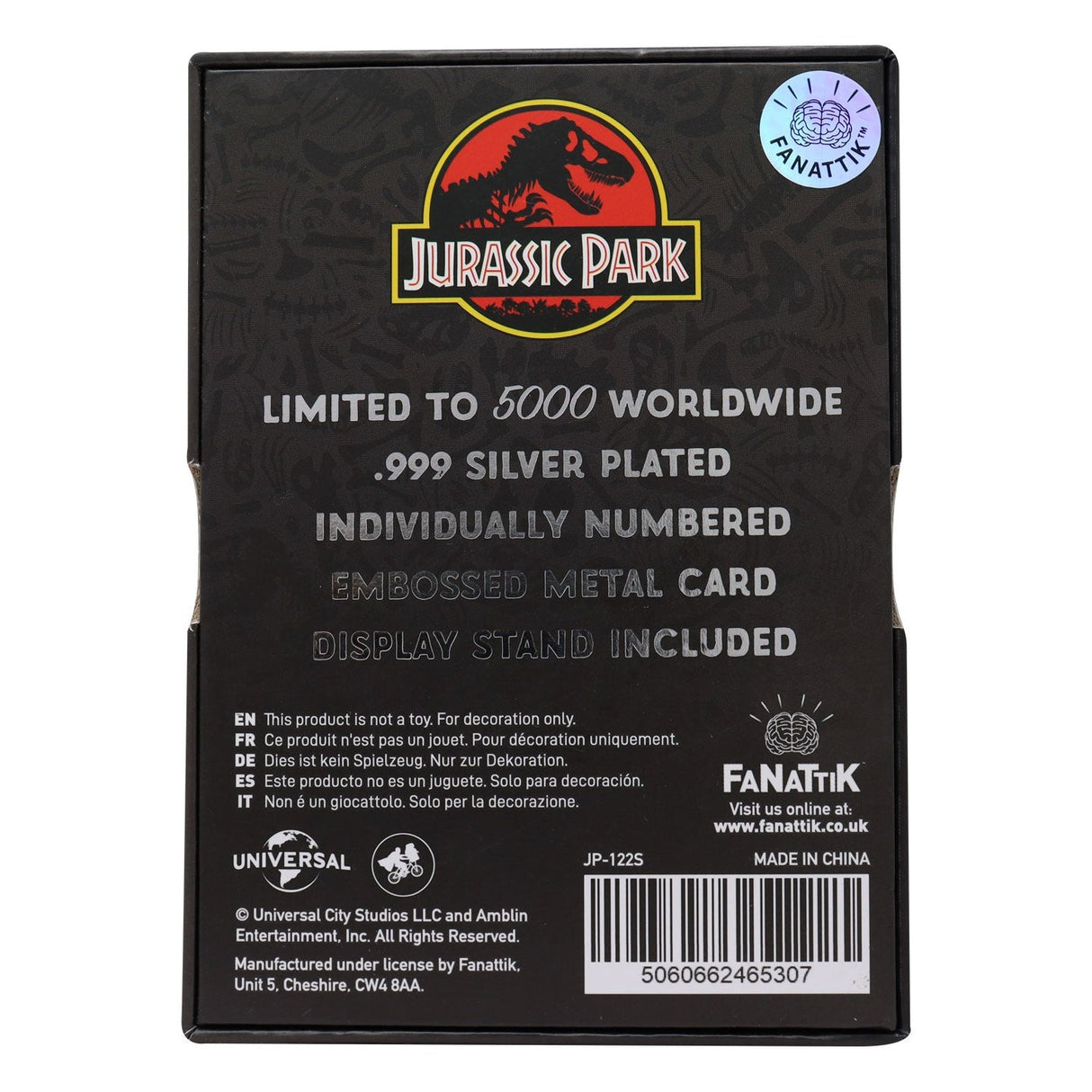 Jurassic Park | Welcome Gates | .999 Silver Plated | Limited Edition