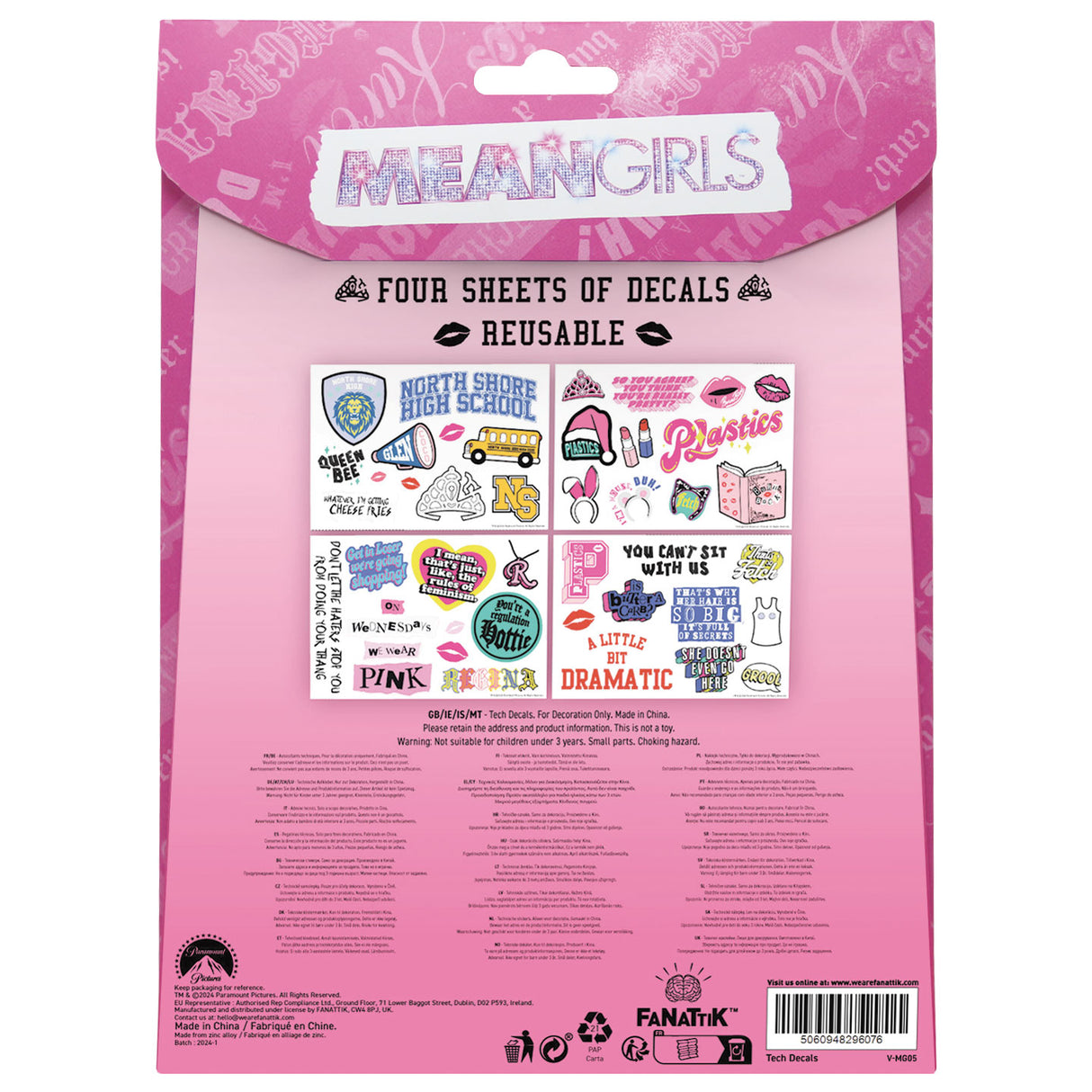 Mean Girls THE PLASTICS Limited Edition Tech Decal Stickers - 4 Sheet Pack
