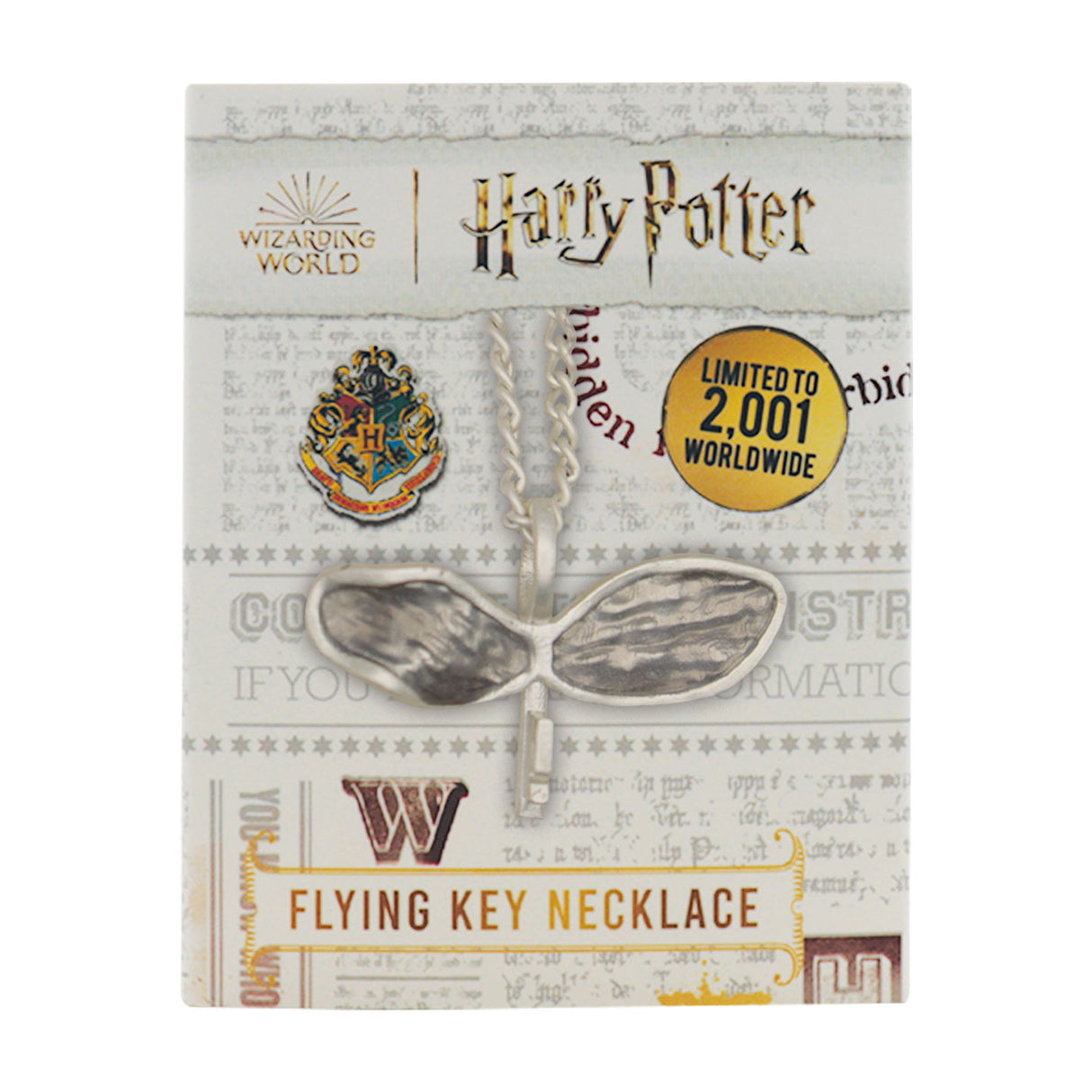 Harry Potter .999 Silver Plated FLYING KEY Limited Edition Necklace