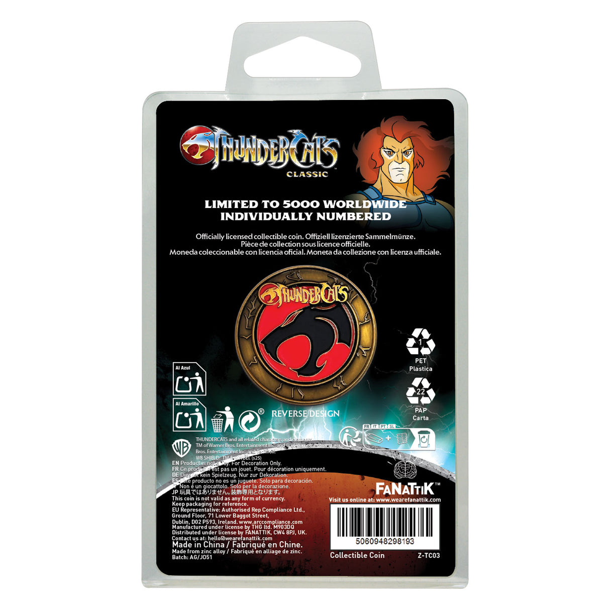 Fanattik ThunderCats 40th Anniversary Limited Edition LION-O Collectible Coin